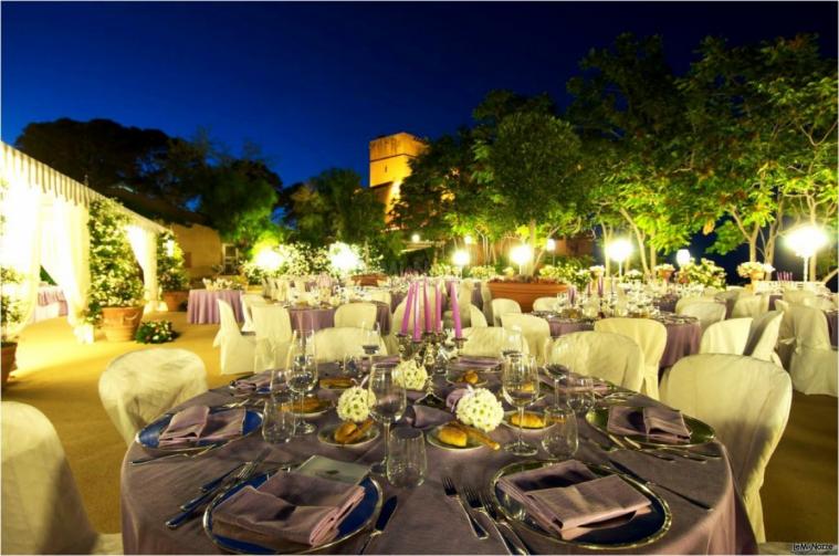 Castello di Solanto - Allestimento tavoli per matrimonio