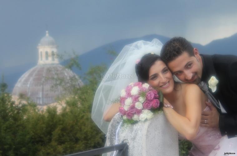 Ritratto sposi con sfondo panoramico