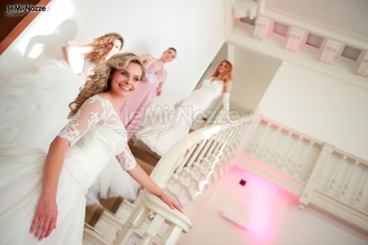 Foto della sposa con le damigelle