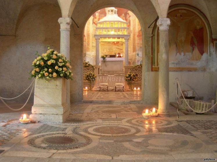 Abbazia di Sant'Andrea in Flumine - Interno della chiesa della location di matrimonio