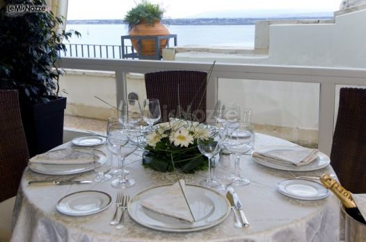 Tavolo per le nozze in terrazza