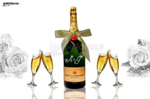 Champagne Moet Chandon personalizzato per il matrimonio