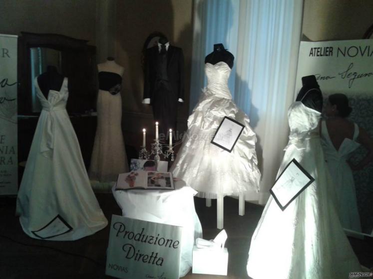 I vari modelli di abiti da sposa realizzati dall'atelier