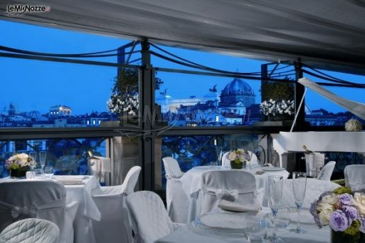 Grand Hotel de la Minerve - Roof Garden per le nozze con vista su Piazza Venezia