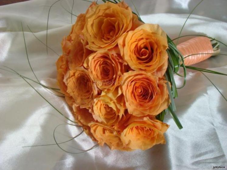Bouquet sposa rose arancio