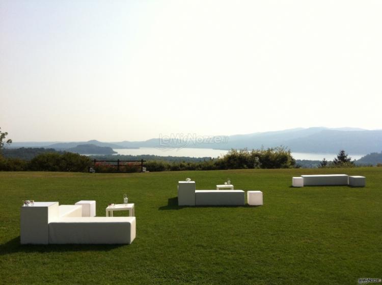 Il parco della villa con vista sul Lago Maggiore