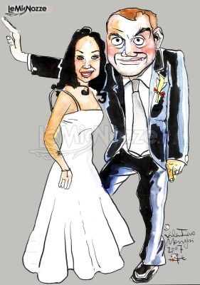 Caricatura degli sposi