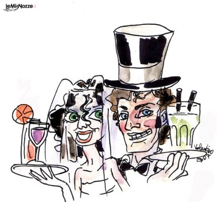 Caricatura degli sposi per il matrimonio a Bologna