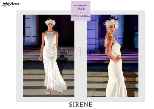 Vestito da sposa in raso con taglio a sirena - Modello Sirene