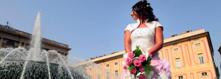 Foto sposa con fontana