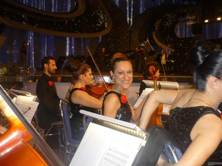 Violinista nell'orchestra Festival di Sanremo