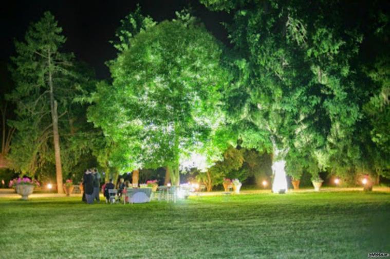 Il Parco di Villa Valcorba di sera
