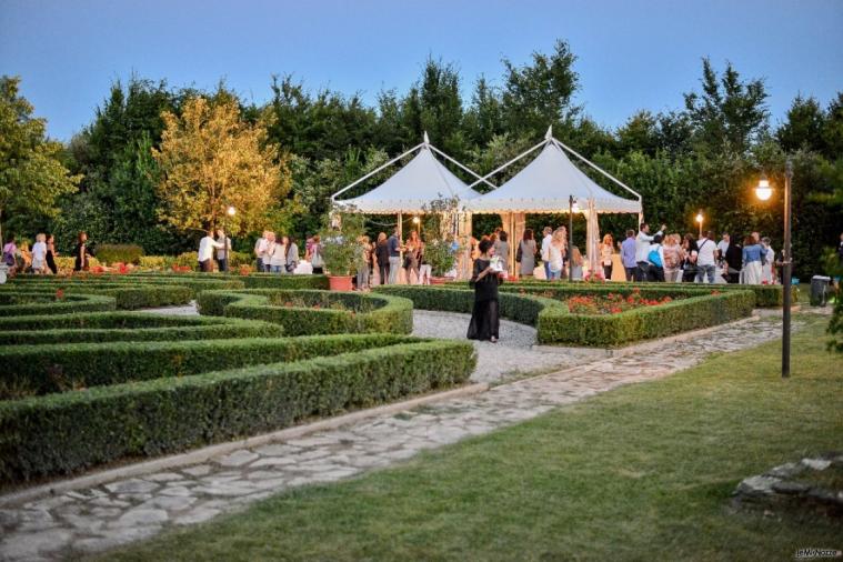 Il parco di Villa Giulia durante un evento serale