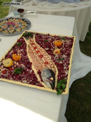 Menu di pesce per il ricevimento di nozze