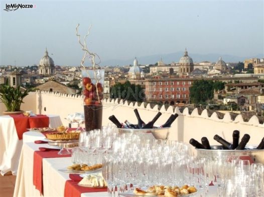 Terrazza panoramica per ricevimenti di matrimonio a Roma