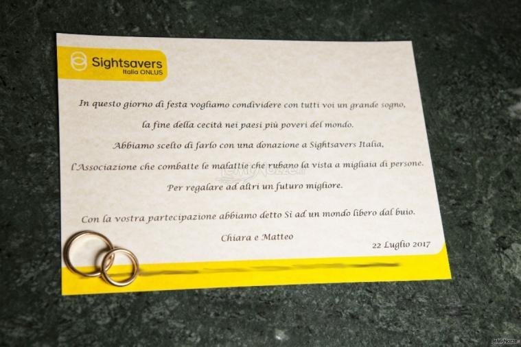 Sightsavers Italia Onlus - Un tocco unico e originale per essere solidali nel giorno delle nozze