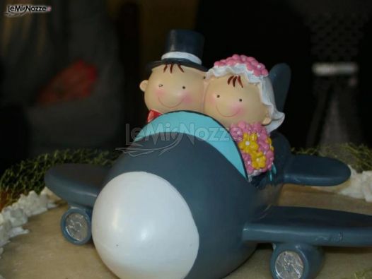 Cake topper - Sposi in aereo