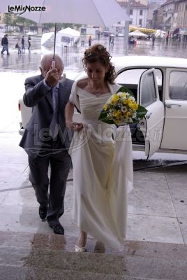 Fotografia dell'arrivo della sposa in chiesa