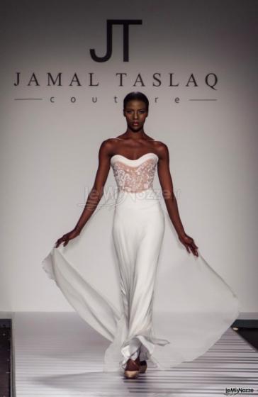 Jamal Taslaq couture - Scivolato corpetto ricamato