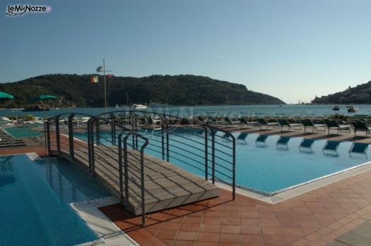 La piscina del ristorante per matrimoni a La Spezia