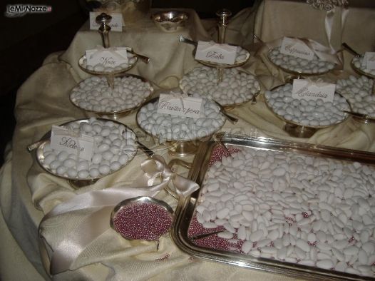 Tavolo dei confetti per il matrimonio