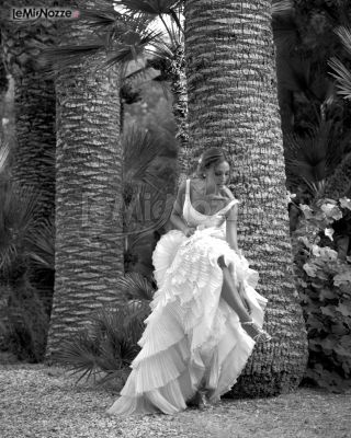 Fotografia in bianco e nero della sposa 