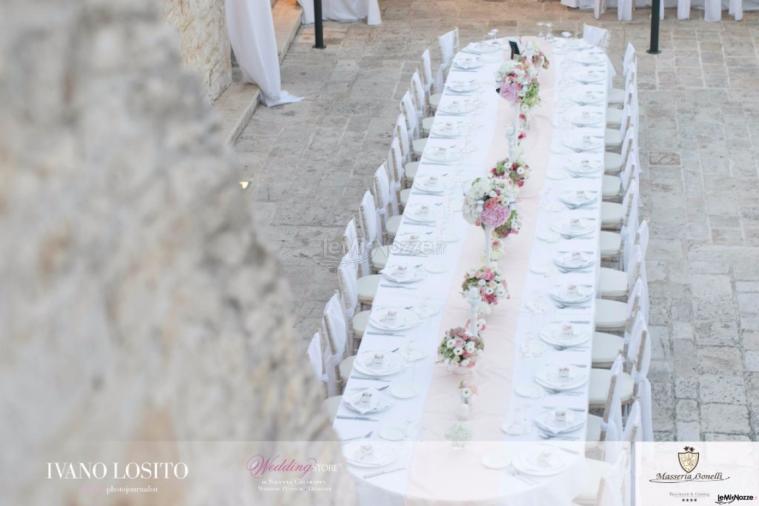 Masseria Bonelli - La tavolata di nozze dall'alto