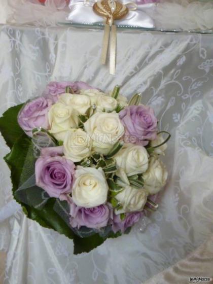 Bouquet rose bianche e lilla
