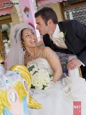 Foto degli sposi al ricevimento di matrimonio