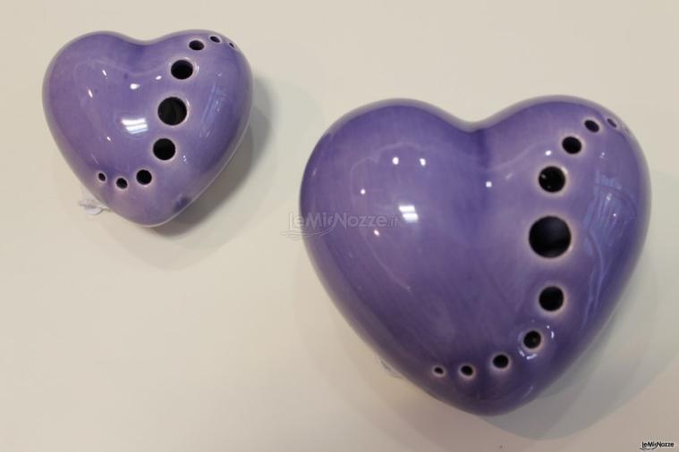 Bomboniere diffusori di profumo a forma di cuore color viola - Bomboniere Roma Dimmi di Sì